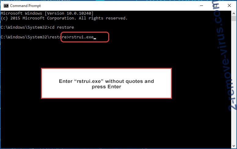 Delete Mppq virus - command prompt restore execute