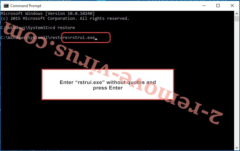 Delete Keona Clipper Malware - command prompt restore execute