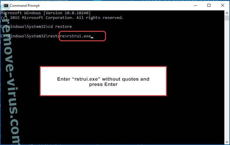 Delete [LOCKED] ransomware - command prompt restore execute