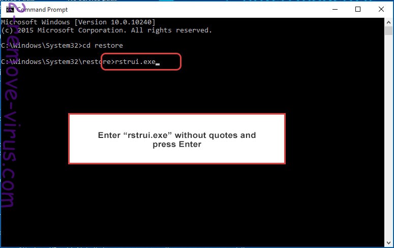 Delete Trojan.Autoit - command prompt restore execute