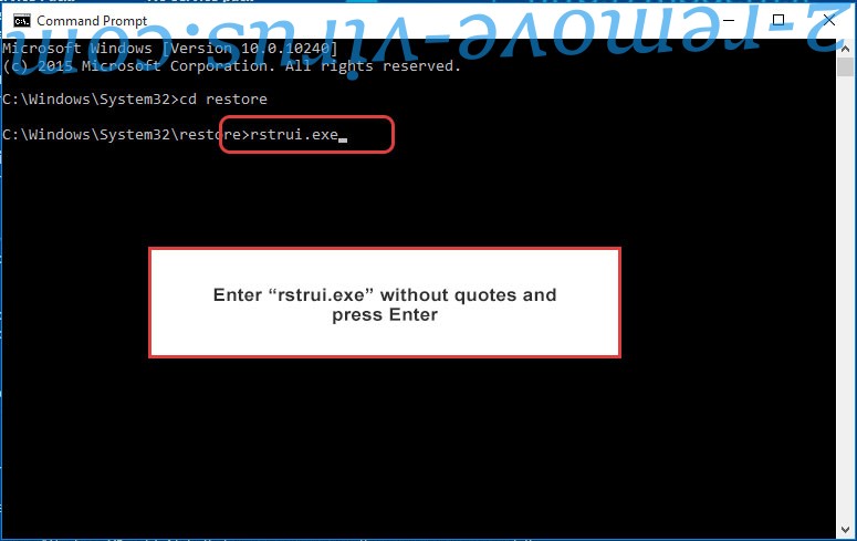 Delete Bbii Ransomware - command prompt restore execute