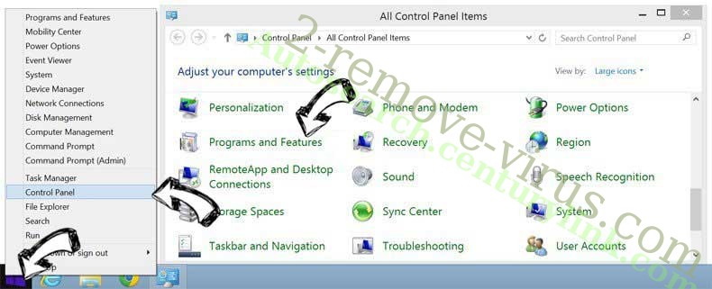 Delete ConsoleControl Adware from Windows 8