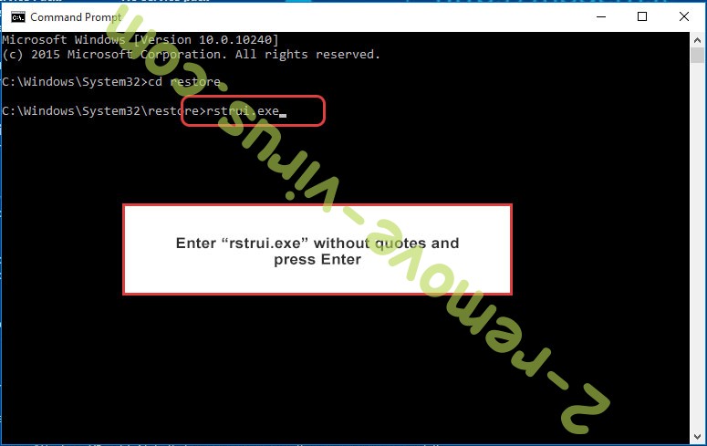 Delete CryptoLockerEU - command prompt restore execute