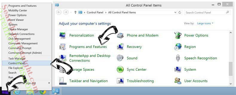 Delete Soundrad.net from Windows 8