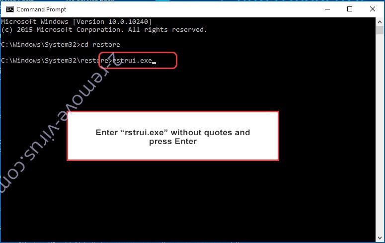 Delete productlocator.xyz - command prompt restore execute