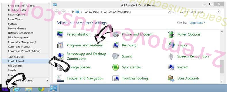 Delete Quick4search.com from Windows 8