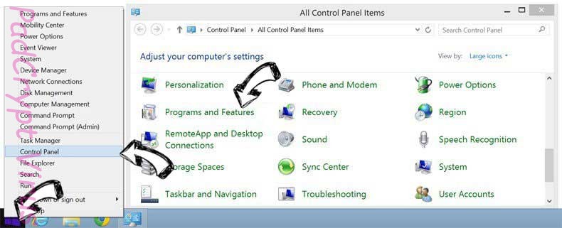 Delete Coco APP extension from Windows 8