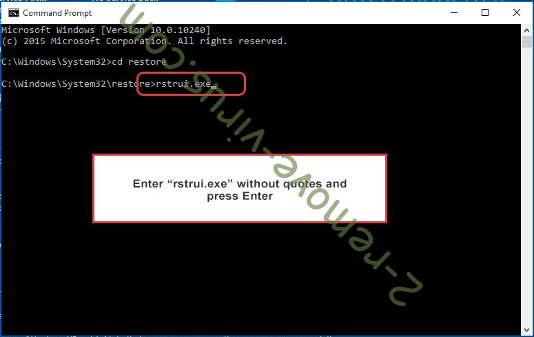 Delete Moqs ransomware - command prompt restore execute