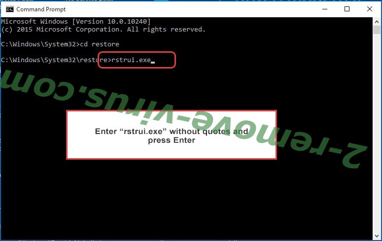 Delete .Moqs file Ransomware - command prompt restore execute