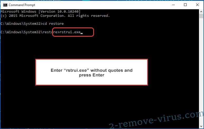Delete Wspn Ransomware - command prompt restore execute