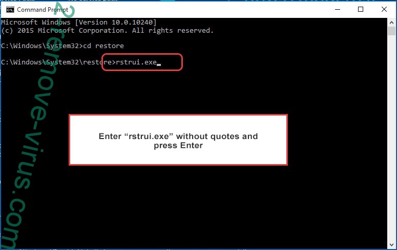 Delete Cryptes Virus - command prompt restore execute