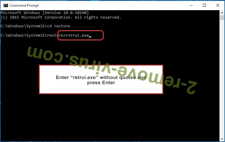 Delete BianLian Ransomware - command prompt restore execute
