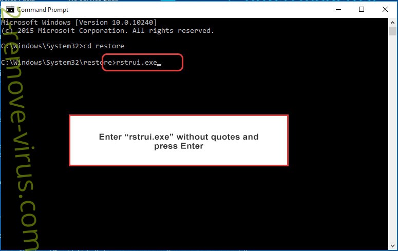 Delete Cmb Dharma Ransomware - command prompt restore execute