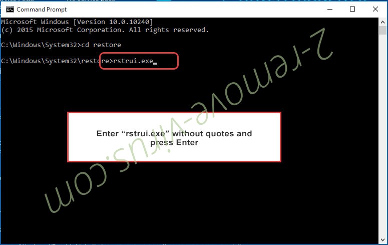 Delete Ransomnix ransomware virus - command prompt restore execute