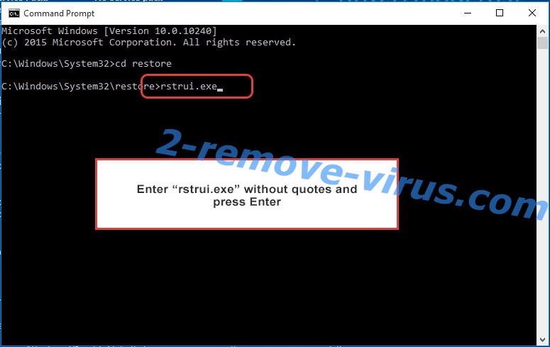 Delete Qqjj ransomware - command prompt restore execute