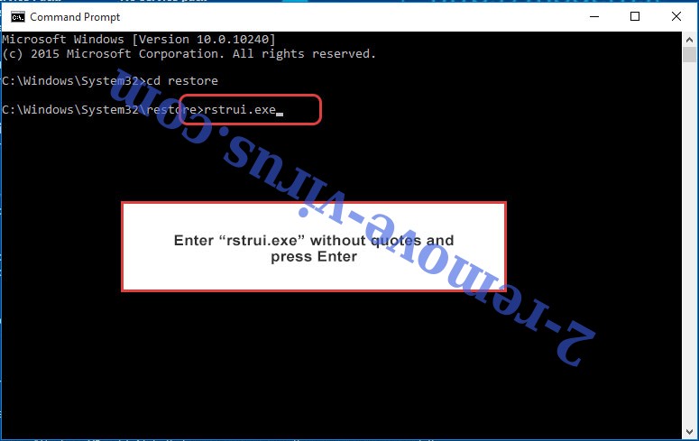 Delete NW24 ransomware - command prompt restore execute