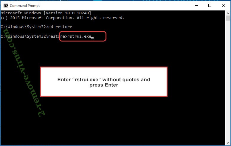 Delete Payfast Virus - command prompt restore execute