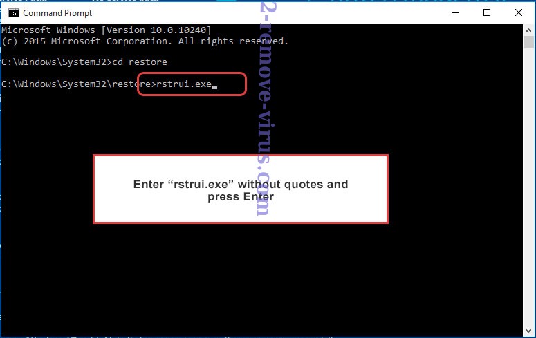 Delete .Spade Files Ransomware - command prompt restore execute