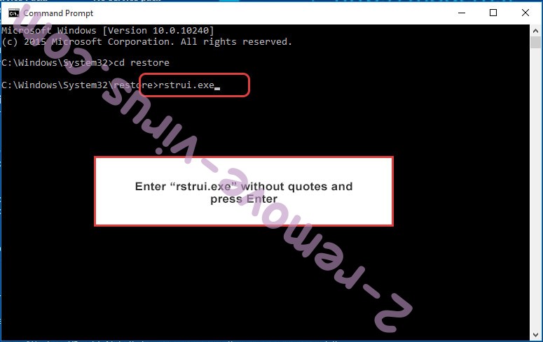 Delete .Efdc file virus ransomware - command prompt restore execute