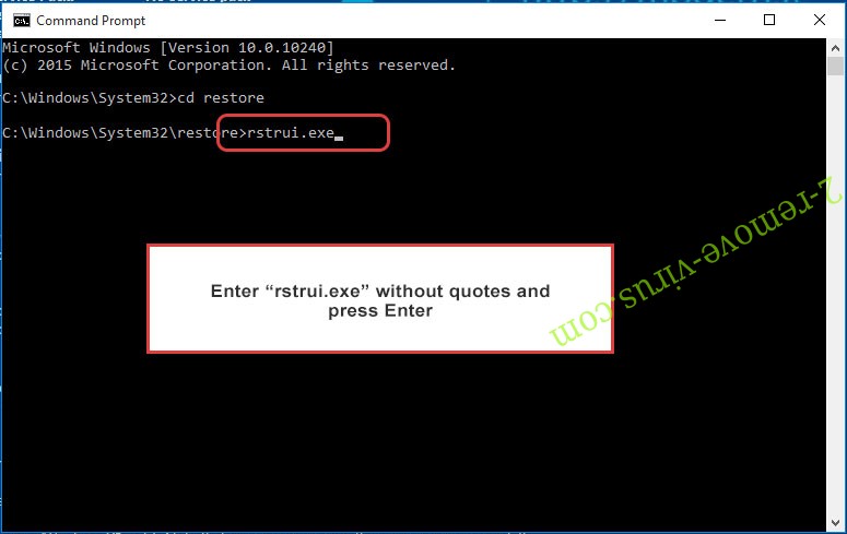 Delete .Zip Zipulya Ransomware - command prompt restore execute