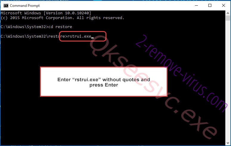 Delete TigerRAT Malware - command prompt restore execute