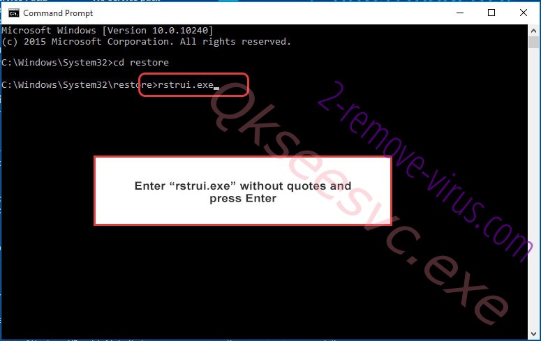 Delete Bmd ransomware - command prompt restore execute