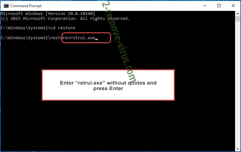 Delete .Wiot Virus Ransomware - command prompt restore execute