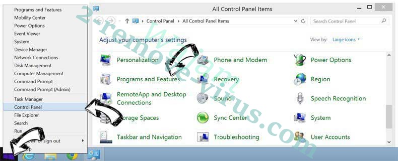 Delete Sheinx.com Virus from Windows 8