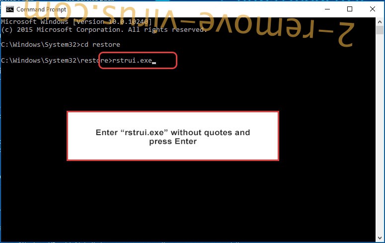 Delete CryPy virus entfernen - command prompt restore execute