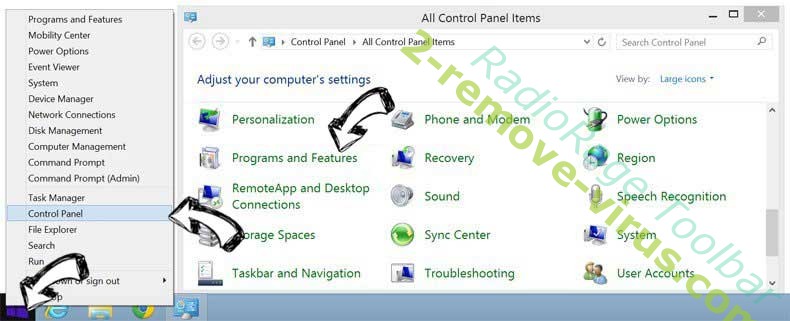 Delete RadioRage Toolbar from Windows 8