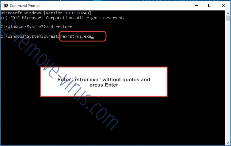 Delete Kcry Virus - command prompt restore execute