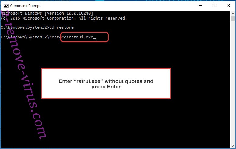 Delete Rigd virus - command prompt restore execute