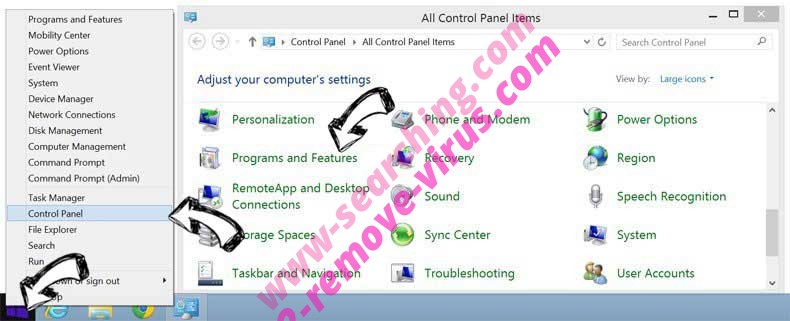 Delete Picexa from Windows 8