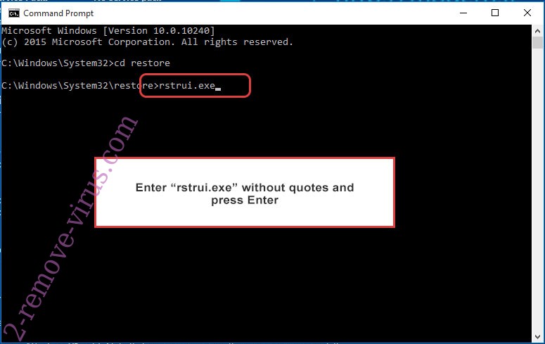 Delete RSA-4096 Ransomware - command prompt restore execute