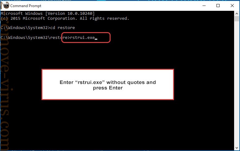 Delete Ttwq Ransomware - command prompt restore execute