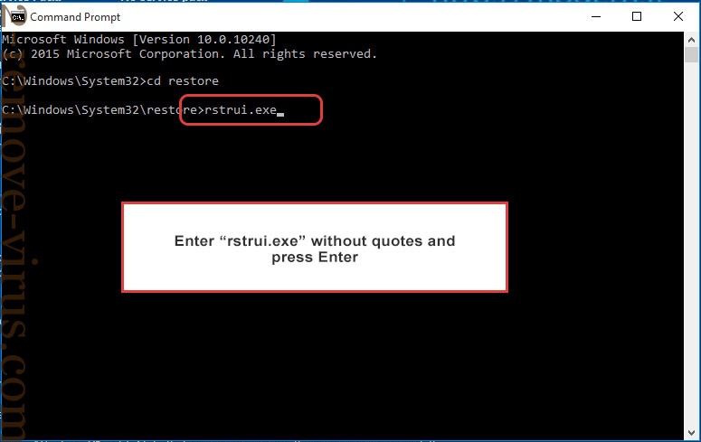 Delete help_you@india.com - command prompt restore execute