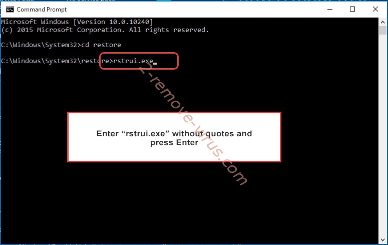 Delete CryptFile2 Virus - command prompt restore execute