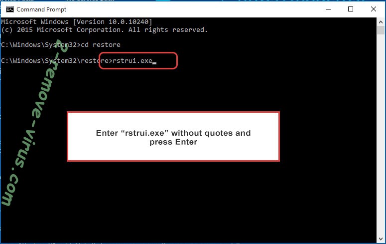 Delete Gandcrab 5.1 - command prompt restore execute