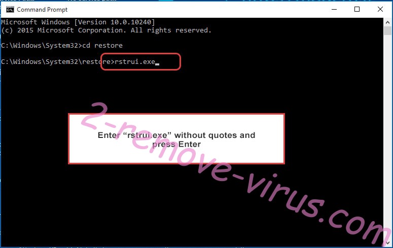 Delete Cyberpunk ransomware - command prompt restore execute