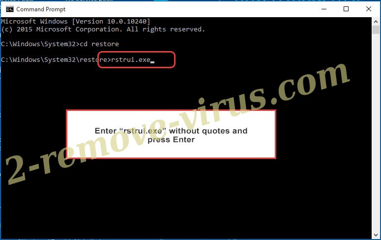 Delete Trojan.Kryptik - command prompt restore execute