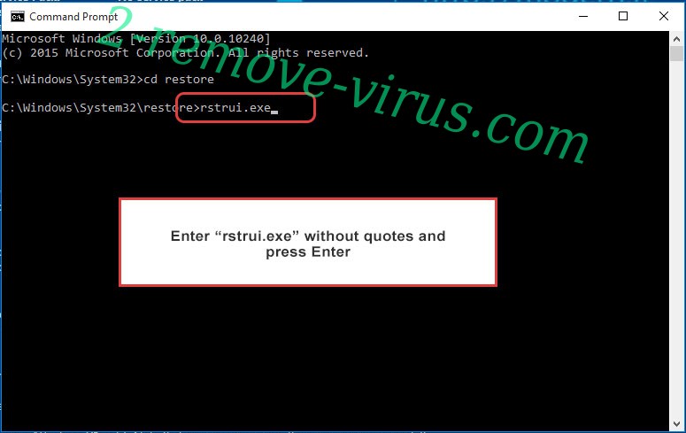 Delete Charm Ransomware - command prompt restore execute