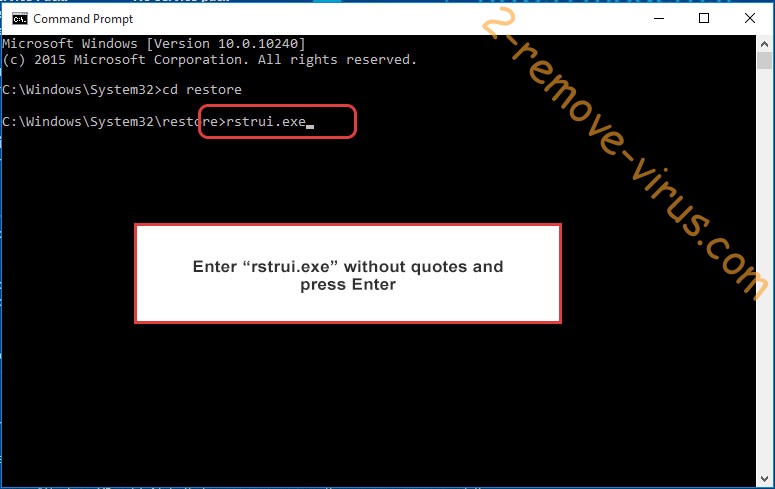 Delete HiddenBeer ransomware virus - command prompt restore execute