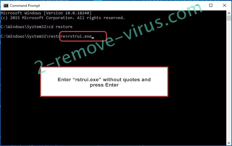 Delete .Montana file ransomware - command prompt restore execute