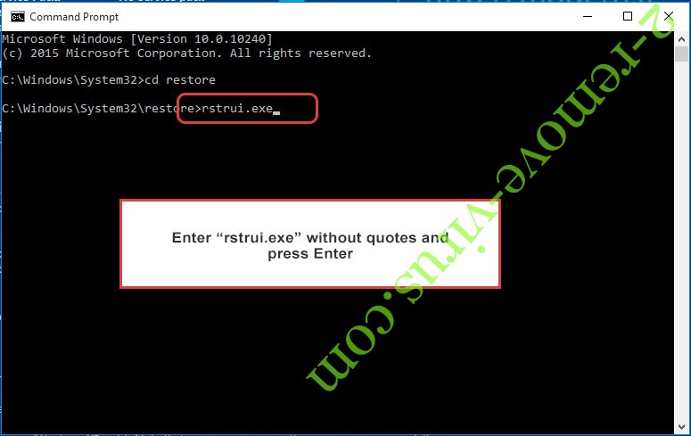 Delete XiaoBa ransomware virus - command prompt restore execute