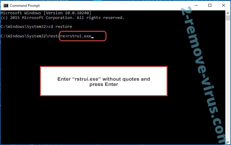 Delete RPC Ransomware - command prompt restore execute