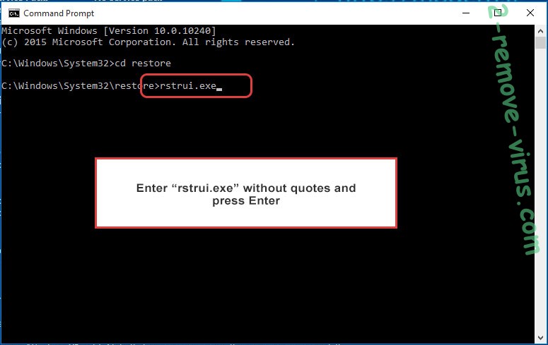 Delete Kangaroo - command prompt restore execute