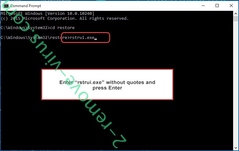 Delete .Peet file ransomware - command prompt restore execute