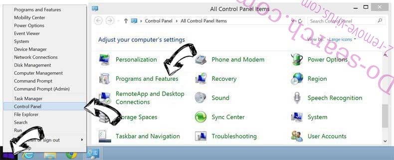 Delete Myhomepage123.com from Windows 8