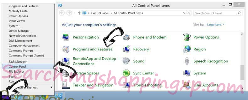 Delete Search.myshoppingxp.com from Windows 8