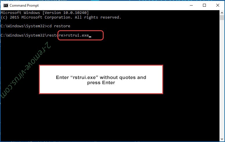 Delete .KesLan file ransomware - command prompt restore execute